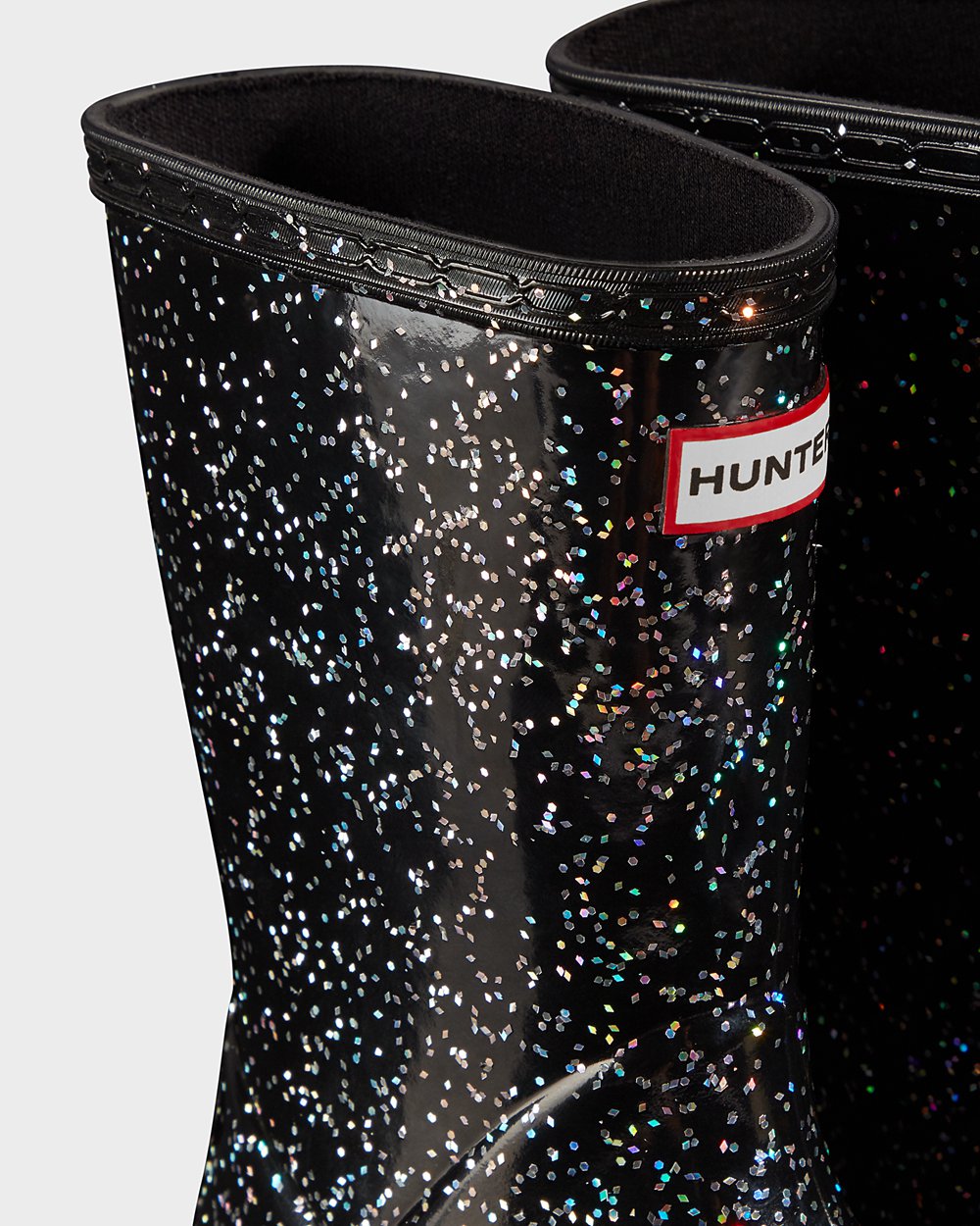 Hunter Original First Giant Glitter Rain Boots - Sale Kids Black - OMYUKH106